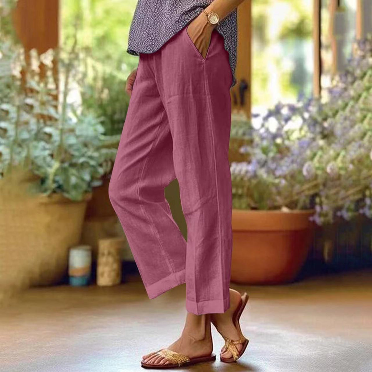 Purple Beth | Coastal Breeze Wide-Leg Pants for Women