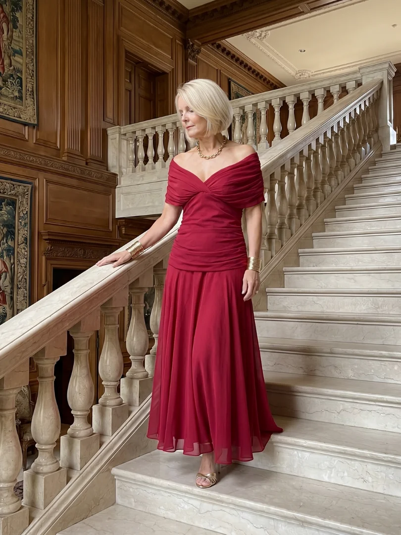 Calen | Off Shoulder Flow Midi Dress - photo 10