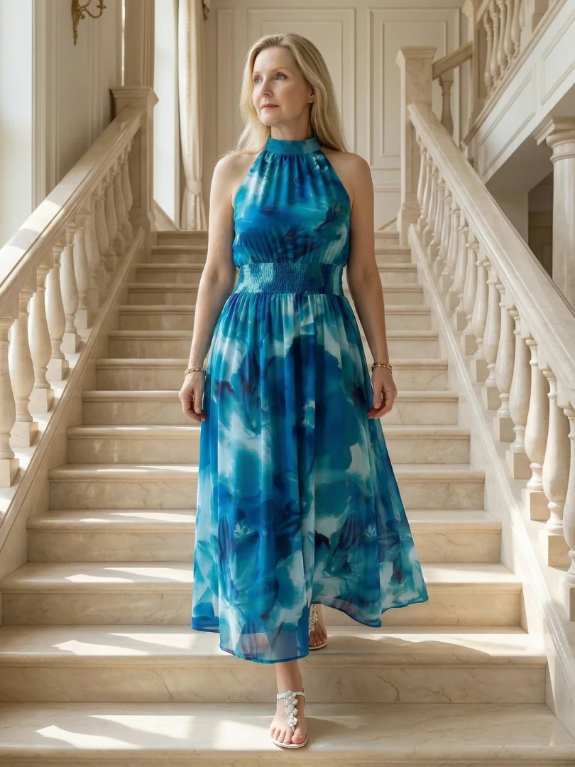 Sylin | Gathered Halter Midi Dress - photo 13
