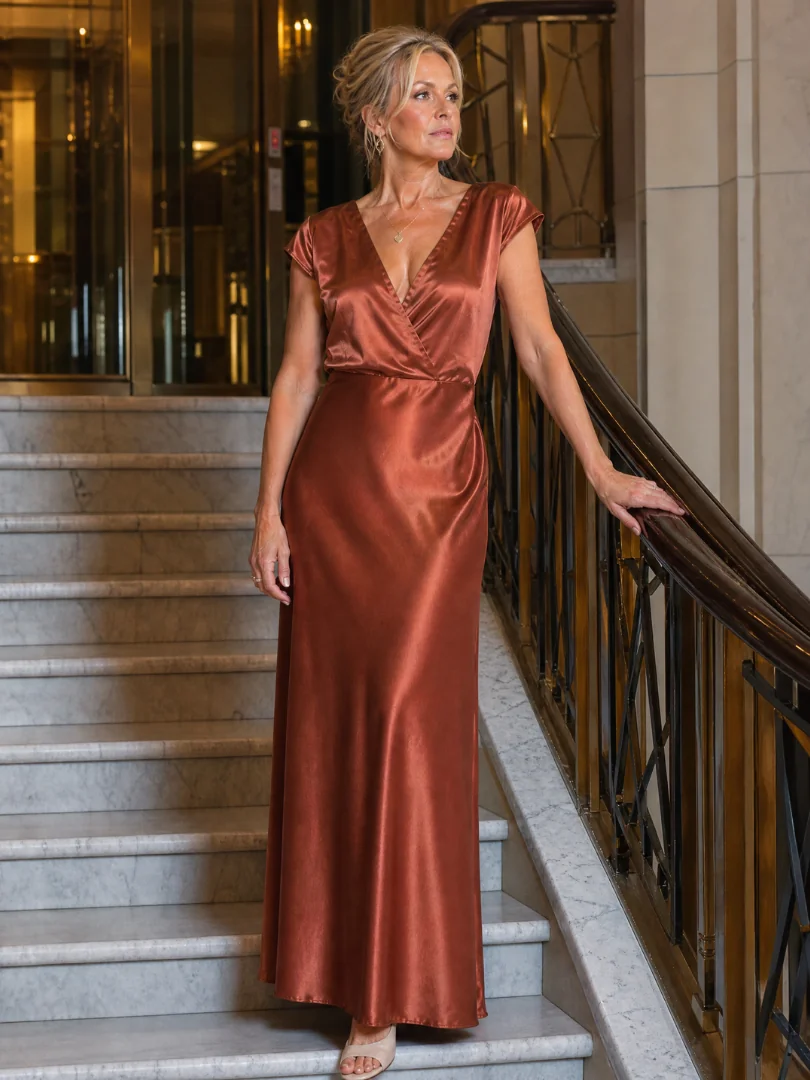 Samouse™ Cap Sleeve Wrap Bodice Maxi Dress - photo 5