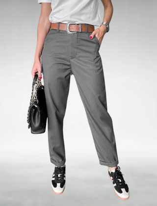Gray Stella | Tailored High-Waist Trousers for Women | Smart Casual