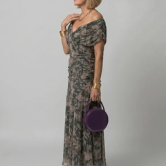 Calen | Off Shoulder Flow Midi Dress - photo 4