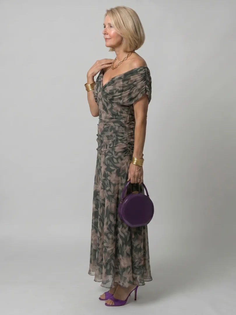 Calen | Off Shoulder Flow Midi Dress - photo 4