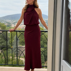 Nopal | Sleeveless Draped Neck Midi Dress - photo 7