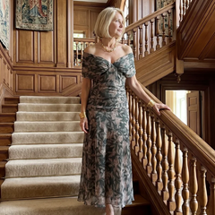 Calen | Off Shoulder Flow Midi Dress - photo 9
