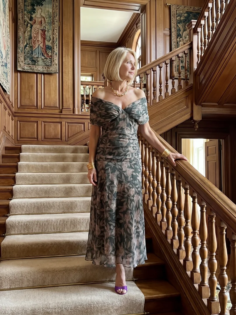 Calen | Off Shoulder Flow Midi Dress - photo 9