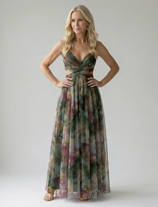 Dark green Isel | Soft Wrap Maxi Dress