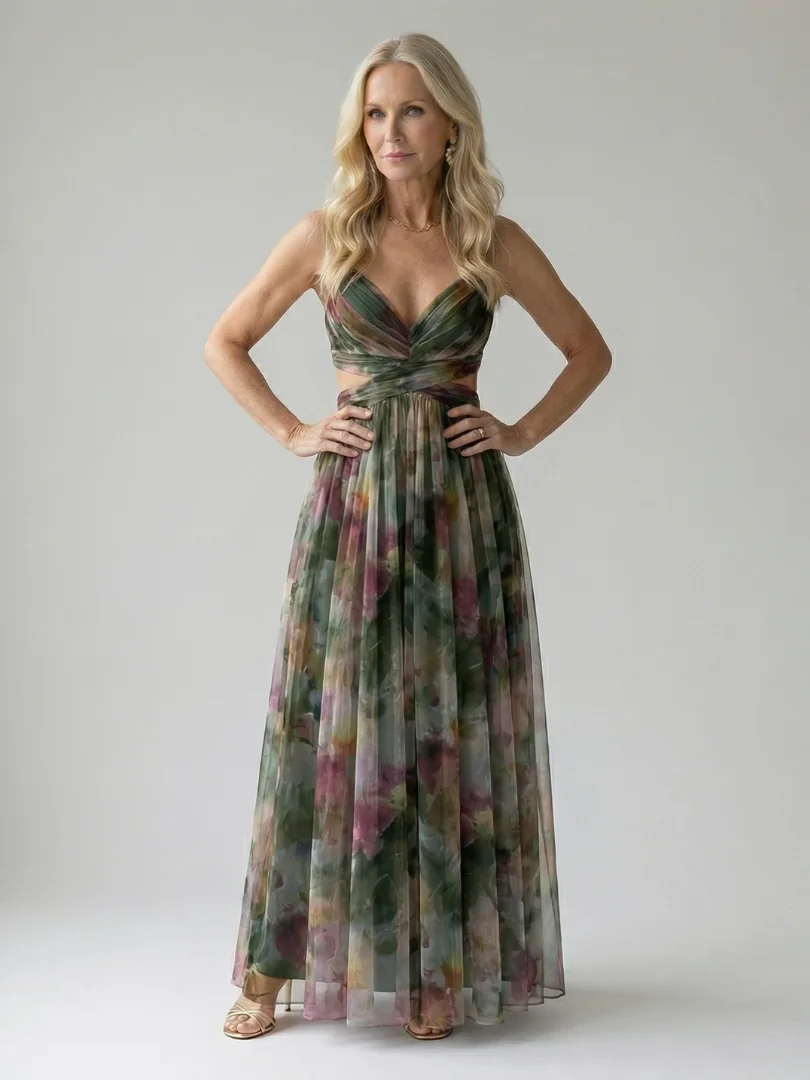 Dark green Isel | Soft Wrap Maxi Dress