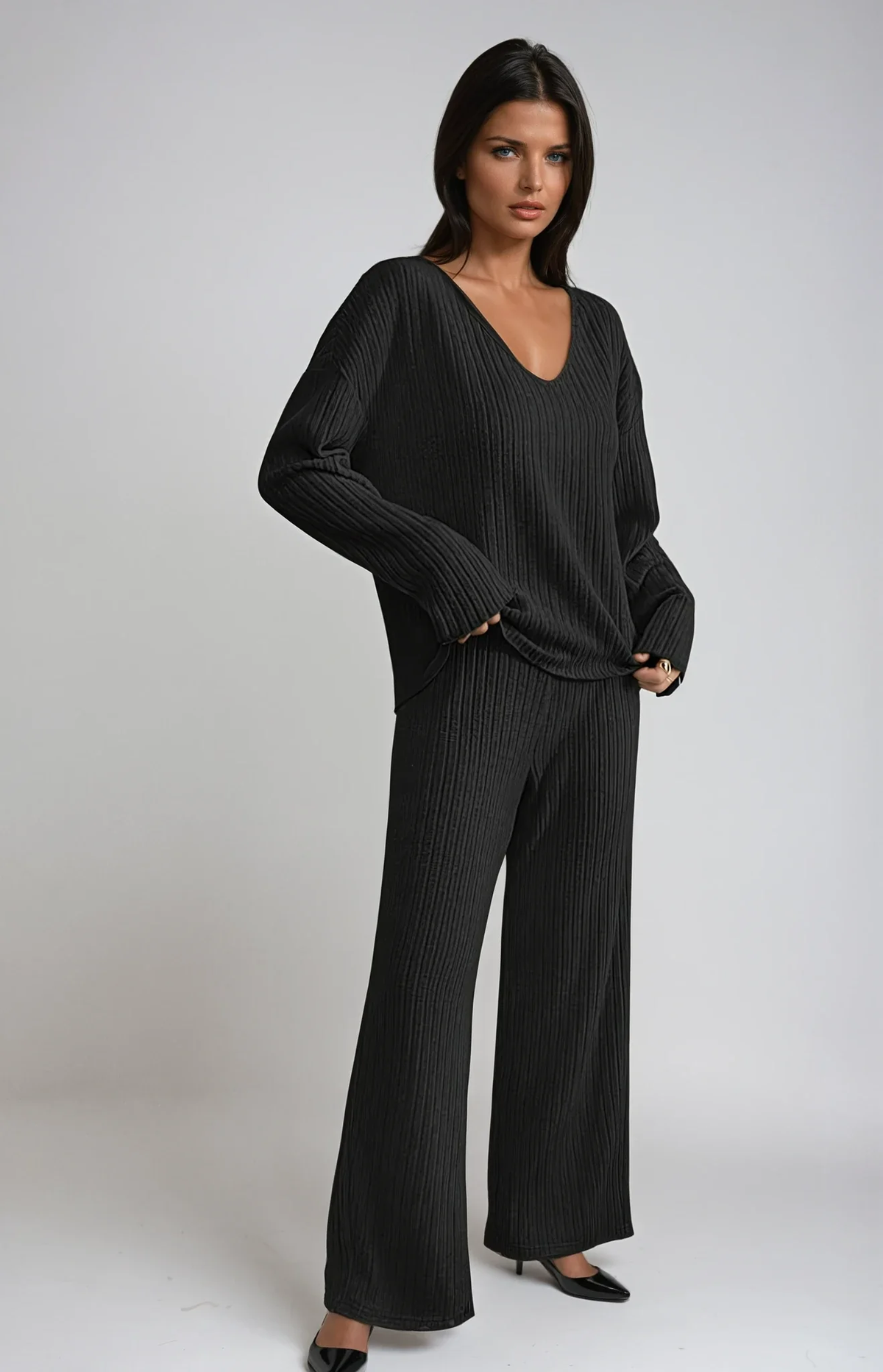 Evangeline Ribbed Knit Lounge Set - photo 1
