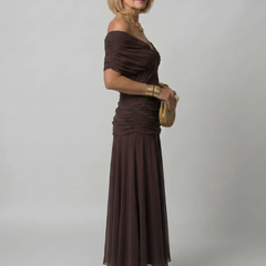 Calen | Off Shoulder Flow Midi Dress - photo 8