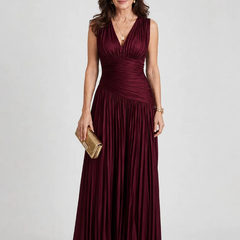 Lemar™ Sleeveless Pleated V Neck Midi Dress - photo 1