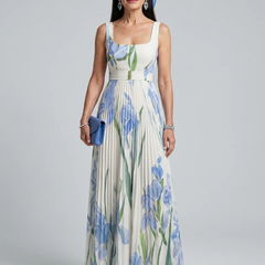 Ophelia™ Sleeveless Square Neck Floral Print Midi Dress - photo 1