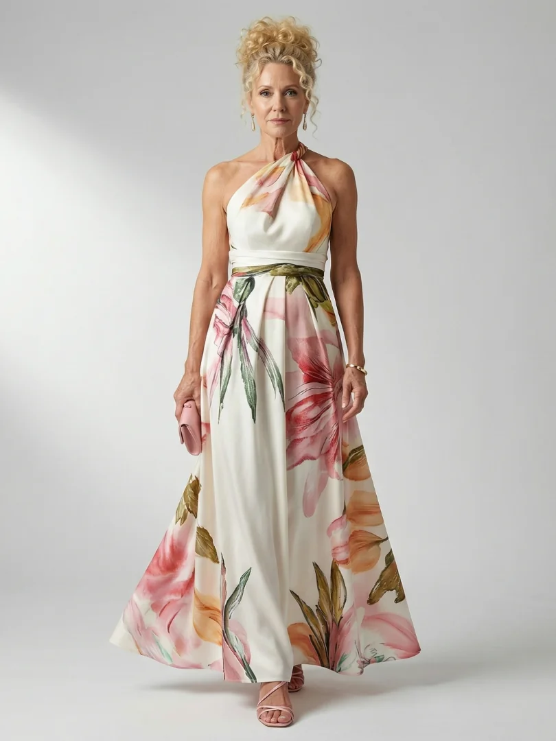 White Amiel | Light Floral Maxi Dress