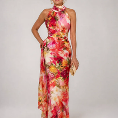 Elisabetta™ Halter Neck Floral Print Maxi Dress - photo 1