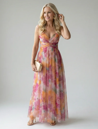 Multicolor Isel | Soft Wrap Maxi Dress