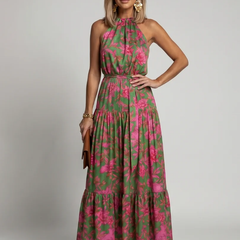 Floral Rowen | Draped Halter Midi Dress