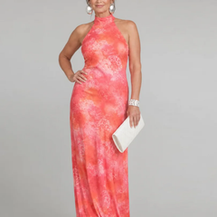 Coraline™ Halter Neck Printed Pattern Maxi Dress - photo 1