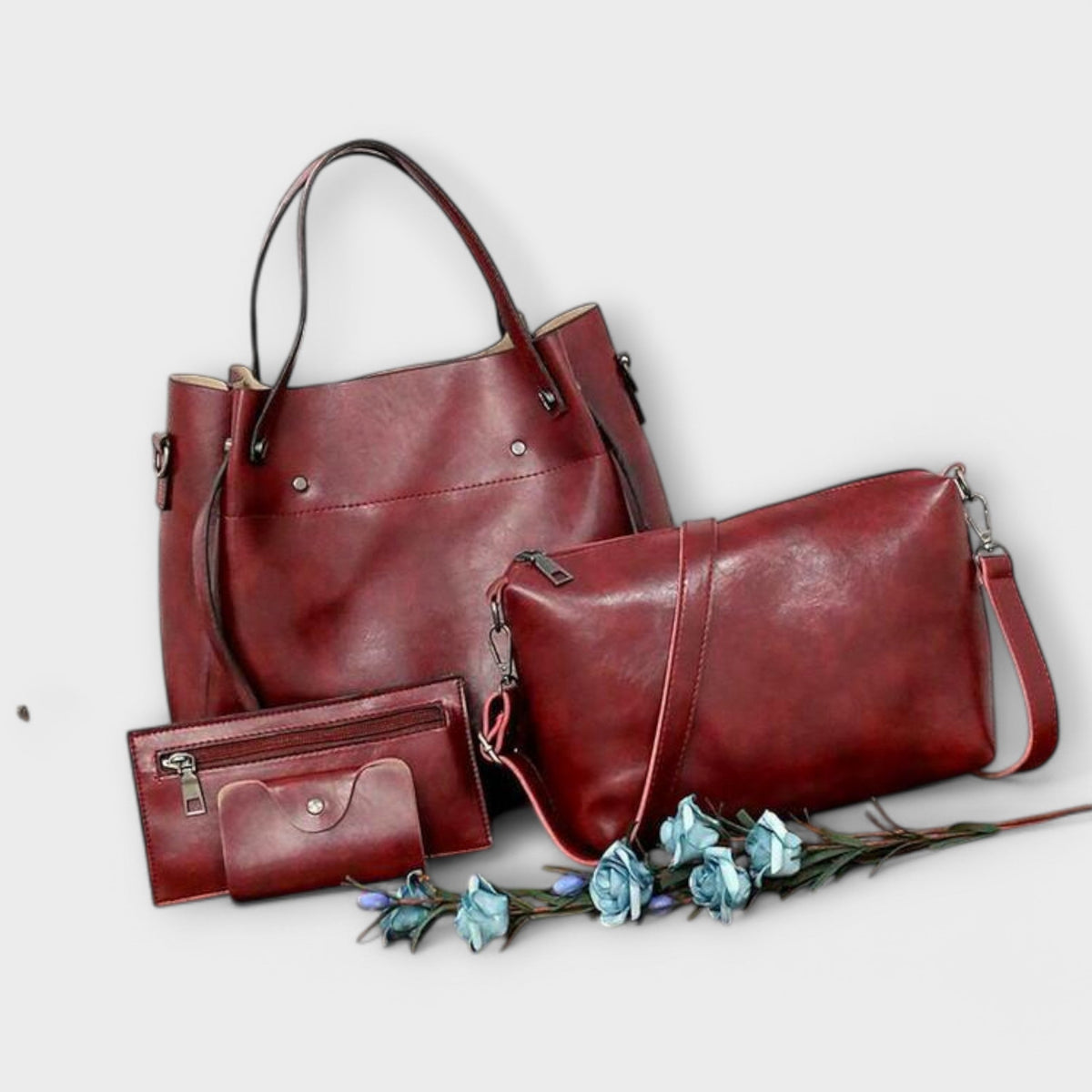 Red Olivia - 4-Piece Vintage Bag Set