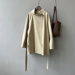 Women's Stand Collar Trench Coat - photo 3