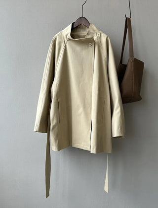 Women's Stand Collar Trench Coat - photo 3