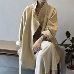 Women's Stand Collar Trench Coat - photo 5