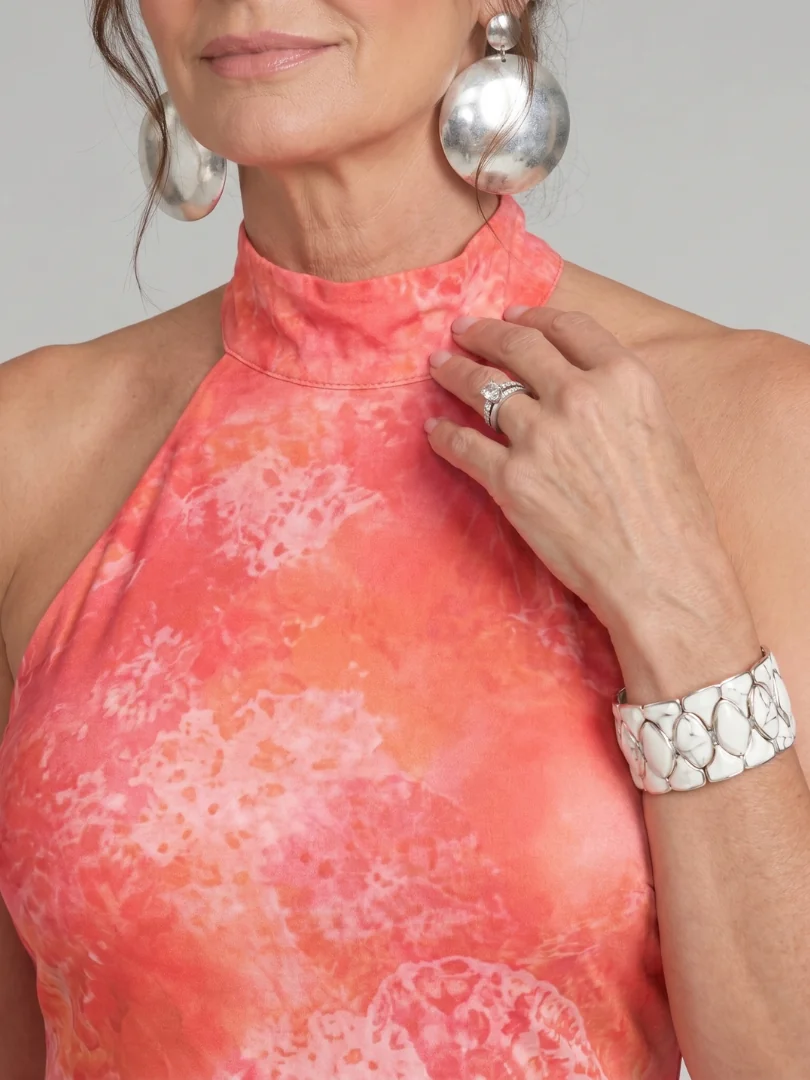 Coraline™ Halter Neck Printed Pattern Maxi Dress - photo 3