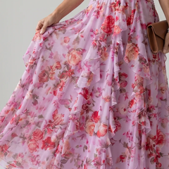 Nori | Halter Neck Ruched Bodice Floral Maxi Dress - photo 2