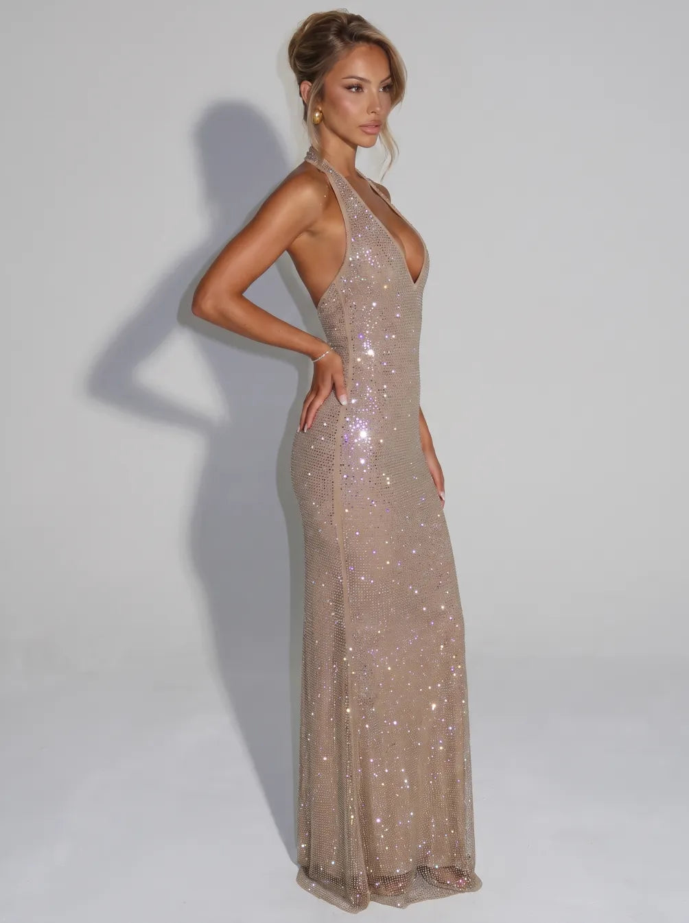 Sirea™ Sequin Sleeveless Sheer Panel Midi Dress - photo 2