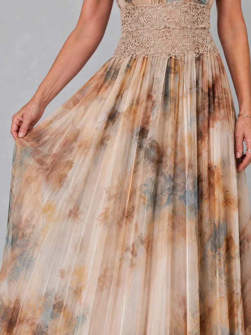 Elavenue™ Halter Neck Lace Waist Maxi Dress - photo 3