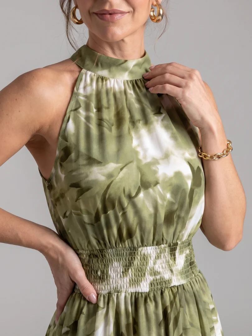Olivia™ Gathered Waist Abstract Print Midi Dress - photo 2