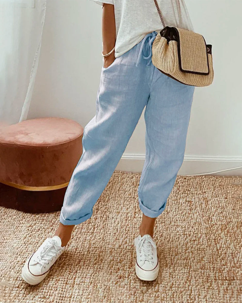 Blue Luna | Retro High-Waist Pants for Women | Casual & Smart