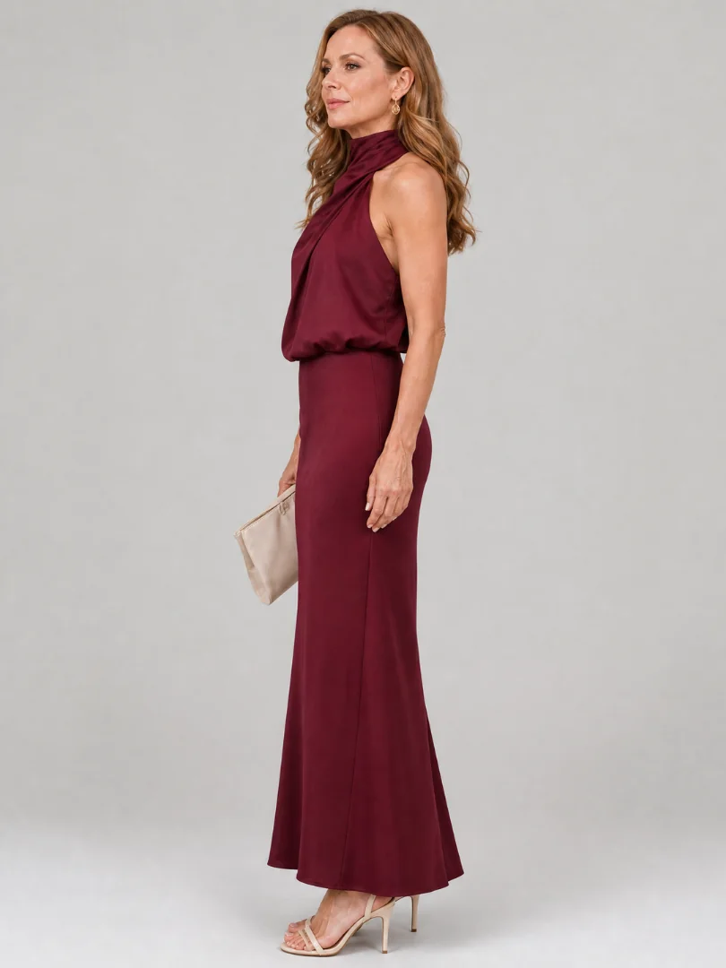 Nopal | Sleeveless Draped Neck Midi Dress - photo 1