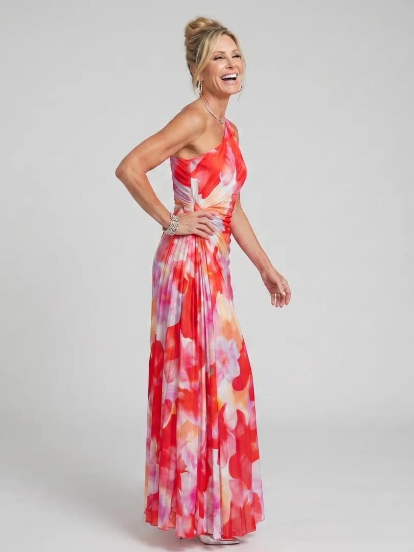 Taya™ One Shoulder Pleated Bodice Midi Dress - photo 2
