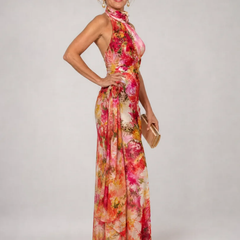 Elisabetta™ Halter Neck Floral Print Maxi Dress - photo 2