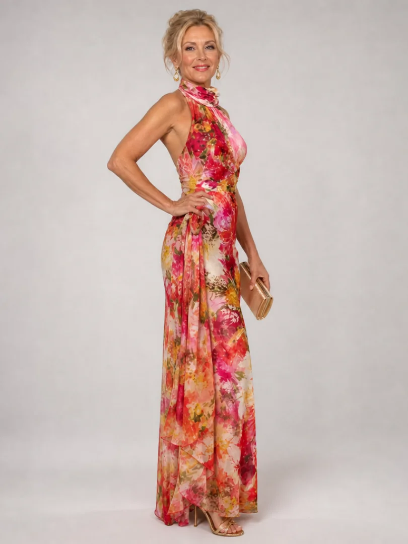 Elisabetta™ Halter Neck Floral Print Maxi Dress - photo 2