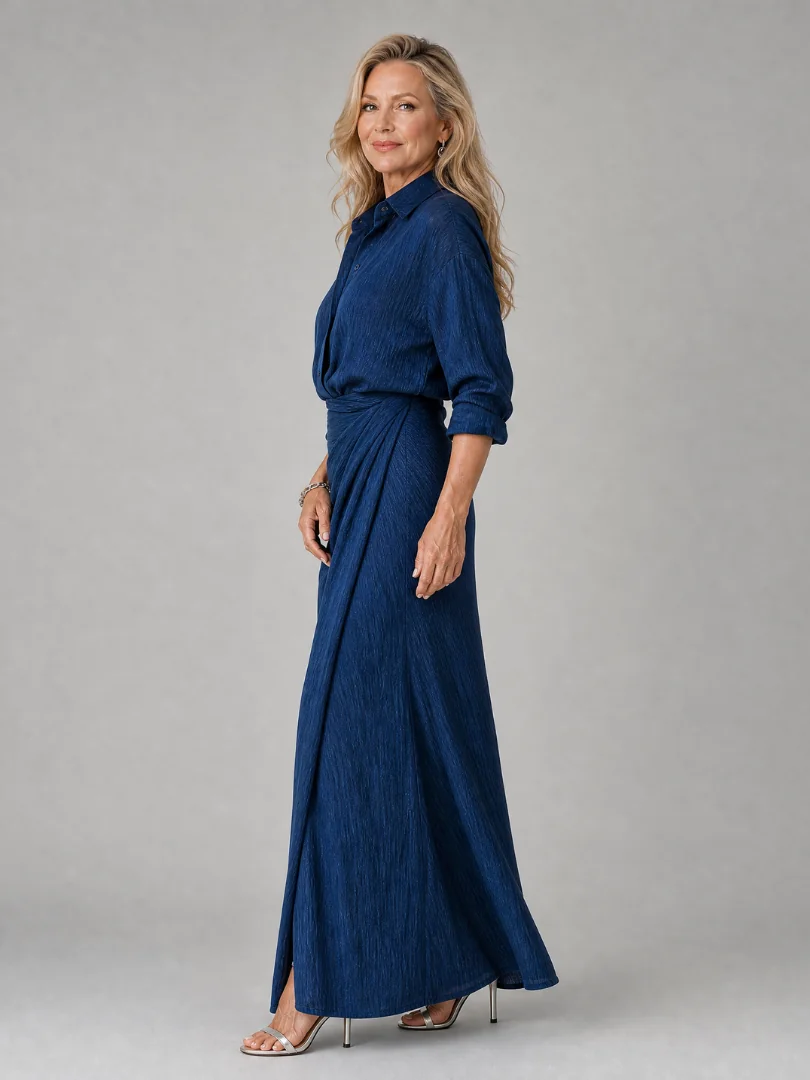 Mirque | Long Sleeve Wrap Front Maxi Dress - photo 2