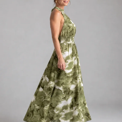 Olivia™ Gathered Waist Abstract Print Midi Dress - photo 1