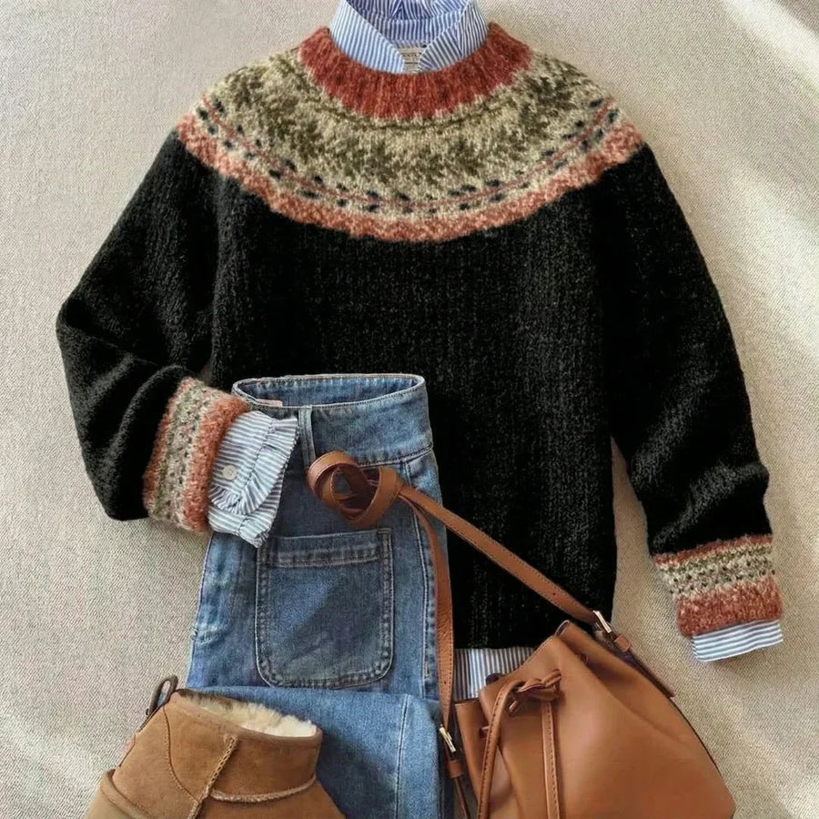 Black Samantha™ | Chic Vintage Knit Sweater
