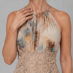 Elavenue™ Halter Neck Lace Waist Maxi Dress - photo 4