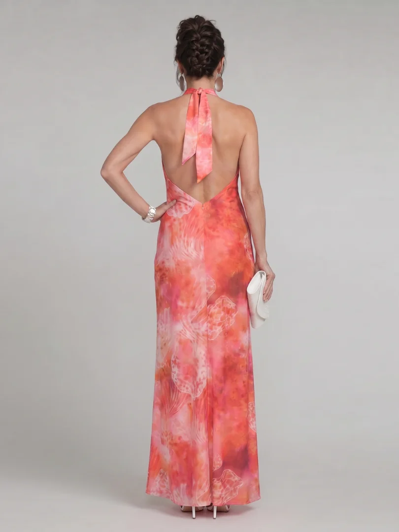 Coraline™ Halter Neck Printed Pattern Maxi Dress - photo 4