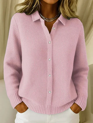 Pink Katrina | Textured Knit Button Cardigan