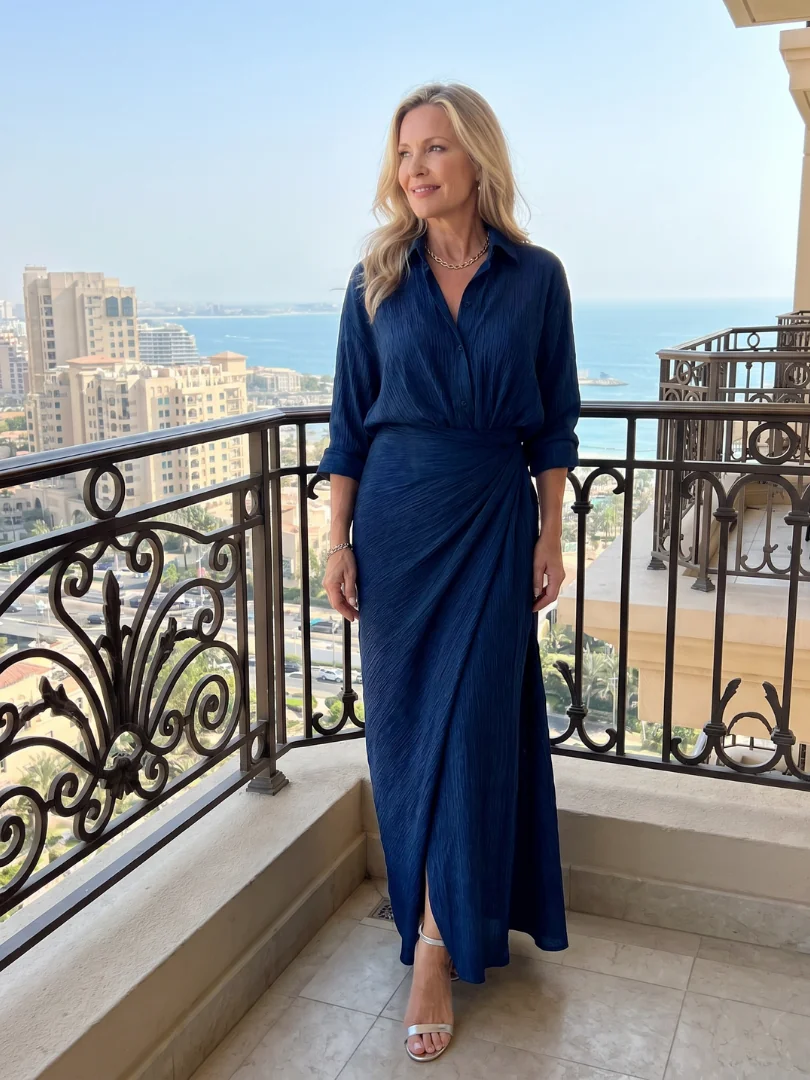 Mirque | Long Sleeve Wrap Front Maxi Dress - photo 3