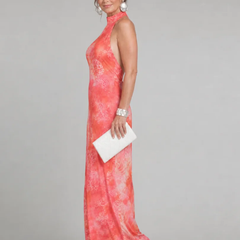 Coraline™ Halter Neck Printed Pattern Maxi Dress - photo 2