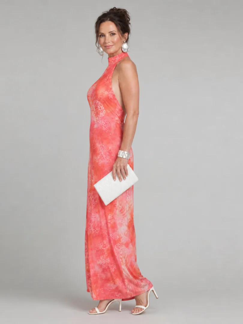 Coraline™ Halter Neck Printed Pattern Maxi Dress - photo 2