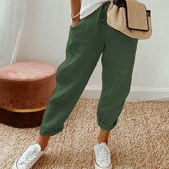 Green Luna | Retro High-Waist Pants for Women | Casual & Smart