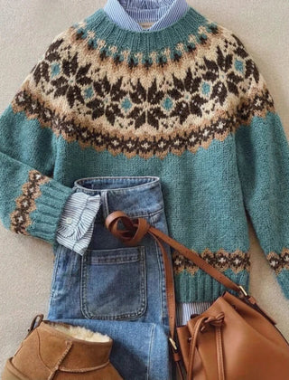 Blue Darlene™ | Chic Vintage Knit Sweater
