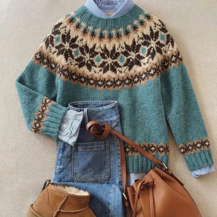 Blue Darlene™ | Chic Vintage Knit Sweater