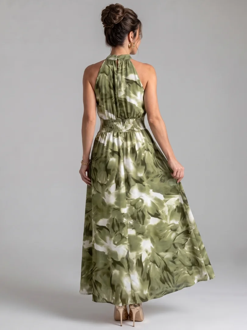 Olivia™ Gathered Waist Abstract Print Midi Dress - photo 3