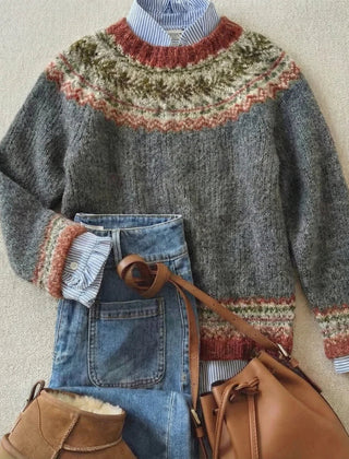 Stone Gray Megan™ | Classic Vintage Knit Sweater