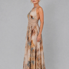 Elavenue™ Halter Neck Lace Waist Maxi Dress - photo 2